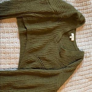Green sweater crop top